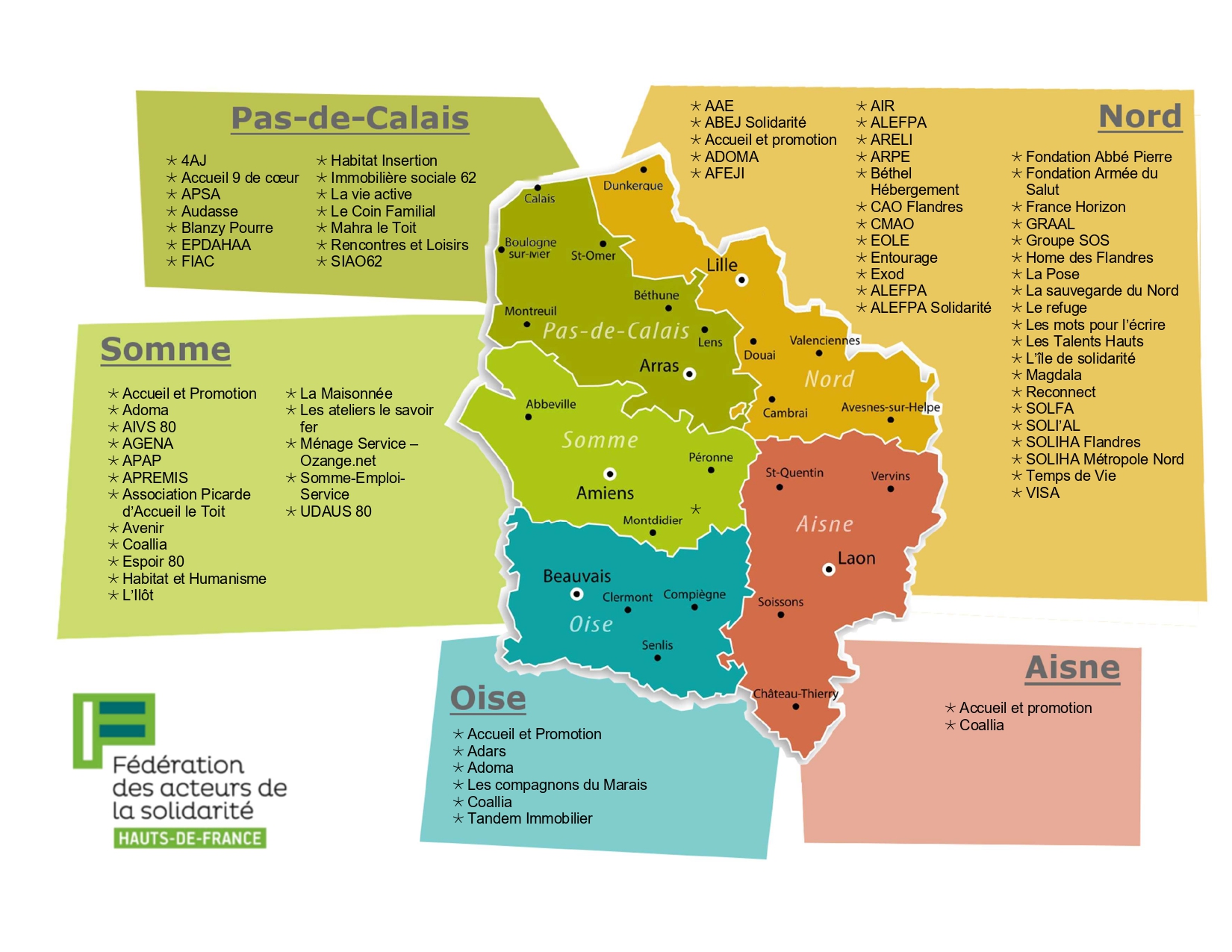 Carte des adhérents FAS dans les Hauts-de-France