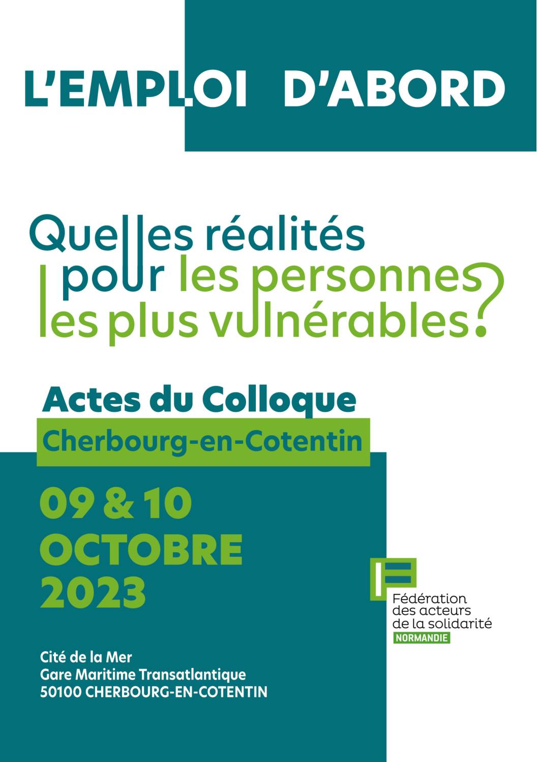 Actes du Colloque « L’Emploi d’Abord, quelles réalités pour les personnes les plus vulnérables ?